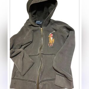 Polo by Ralph Lauren Kids Vintage Black Jacket Sz M  Zip UP Hoodie #3 Y2K